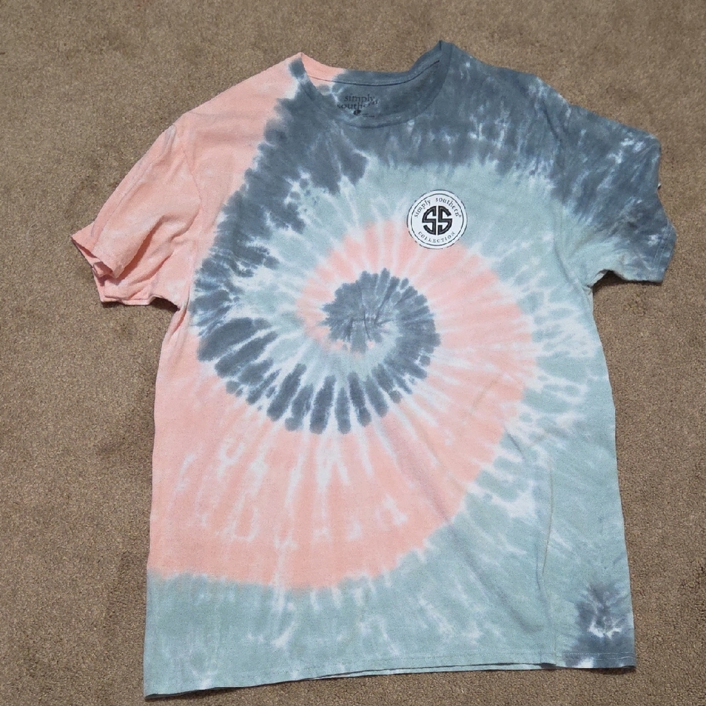 Simply Southern Pink and Gray Tie-Dye Tee